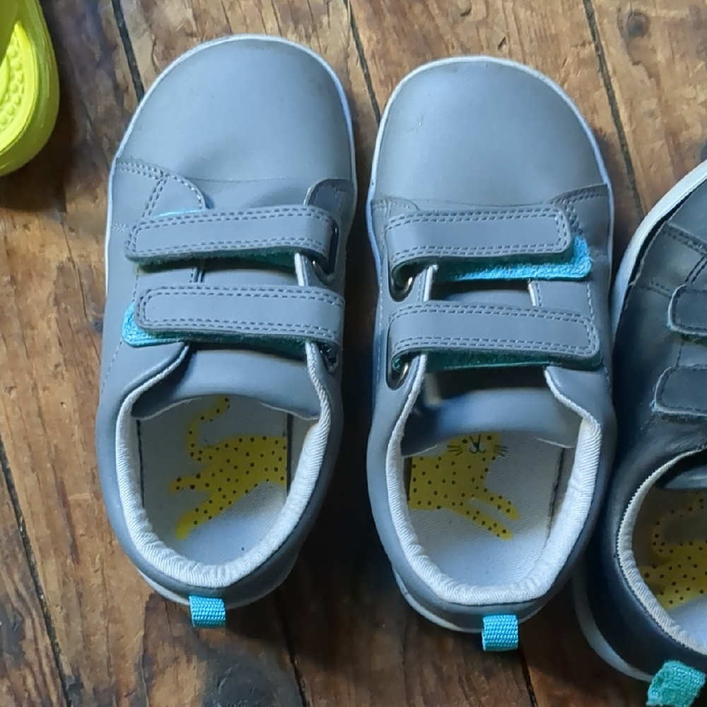 Gray and Blue Velcro Sneakers for Everyday Comfort